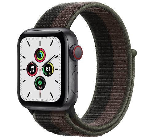 Apple Watch SE 1st generation GPS  Cellular 40mm Smart watch - Space Grey Aluminium Case with TornadoGrey Sport Loop Fitness  Activity Tracker Heart Rate Monitor Water Resistant