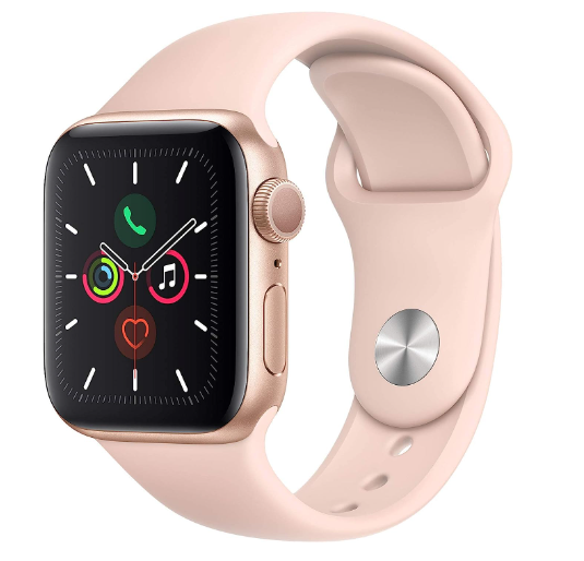 Apple Watch Series 5 GPS 40mm - Gold Aluminium Case with Pink Sand Sport Band Renewed