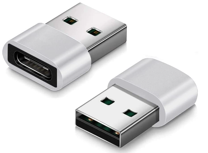 USB to USB C Adapter 2-PackType C Charger Plug Power Converter for Apple iWatch 7AirPodsiPhone 11 12 13 14 Pro MaxiPad Mini 6 Air 4 5Samsung Galaxy FE S20 S21 S22 S23 Plus Ultra